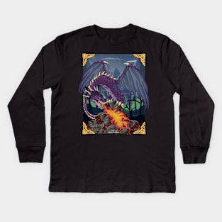 Purple Dragon Fantasy Novelty Gift Kids Long Sleeve T-Shirt